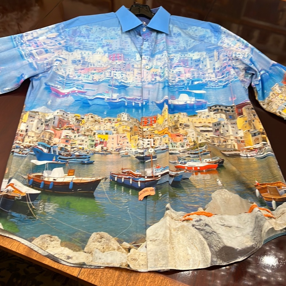 Bugatchi Positano men’s long sleeve shirt. Size large